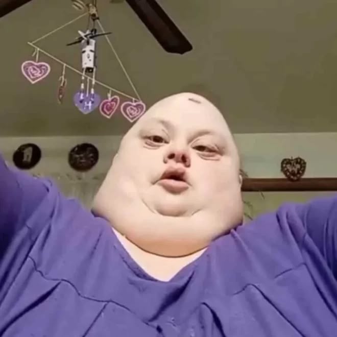 Goofy Ahh Selfie: Purple Shirt Cheeks