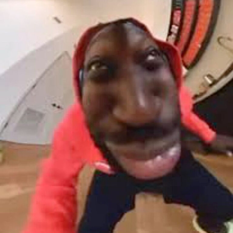 Goofy Ahh moment: Red hoodie grin